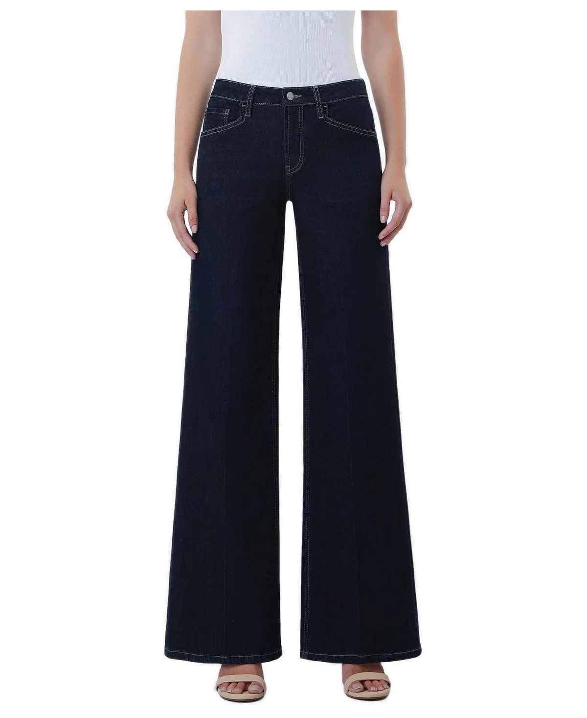 Surviving Mid-Rise Wide-Leg Trouser-Fold Jeans by Vervet