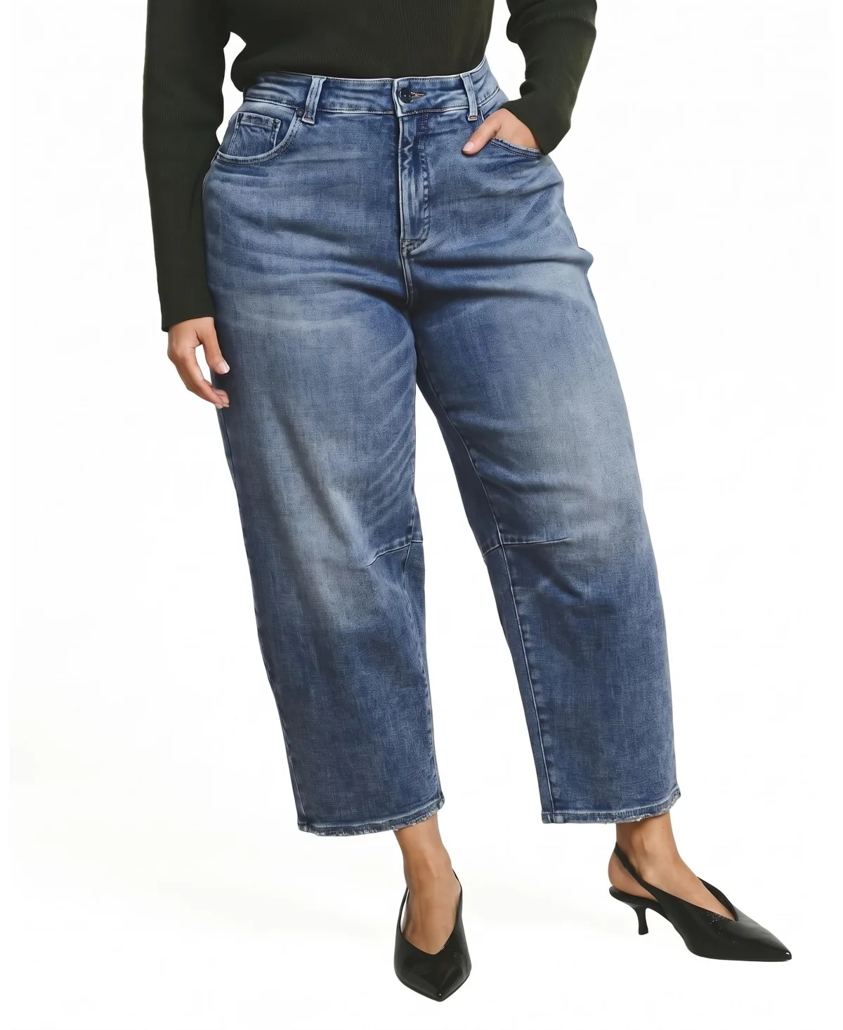 Cropped Barrel Leg Jeans by Universal Standard