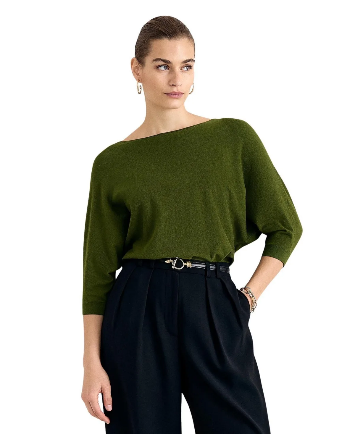 Cristine Boat Neck 3/4-Sleeve Lightweight Pullover by Phase Eight