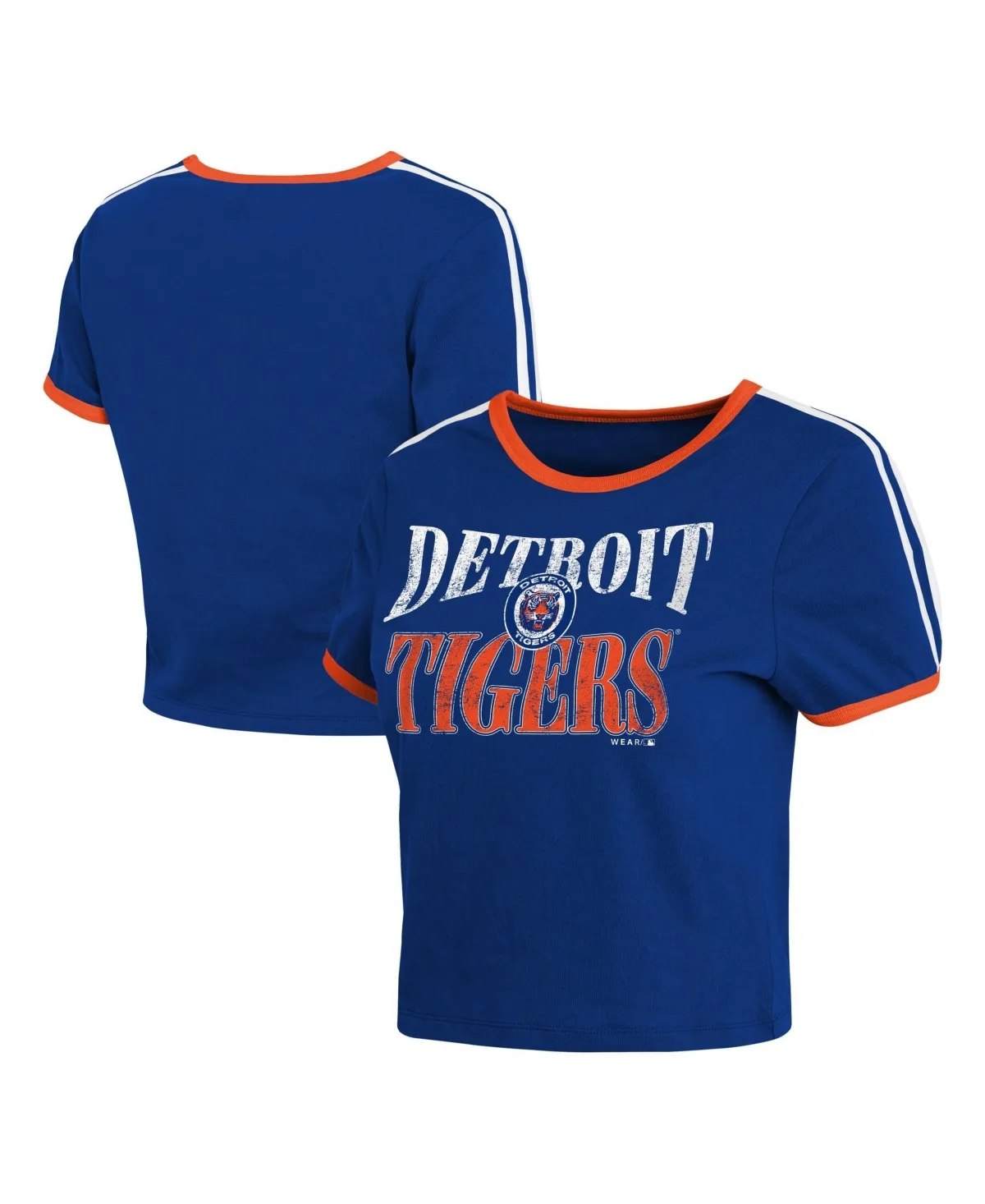 Detroit Tigers Cropped Throwback Ringer Baby T-Shirt by Wear by Erin Andrews