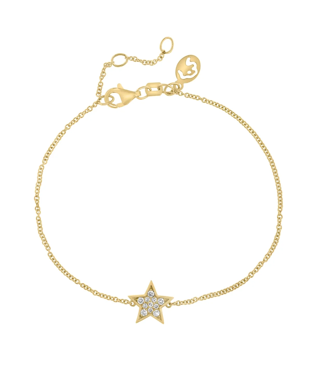 Lab Grown Diamond (1/8 ct. t.w.) Adjustable Bracelet in 14K Yellow Gold Over Sterling Silver by Effy Collection