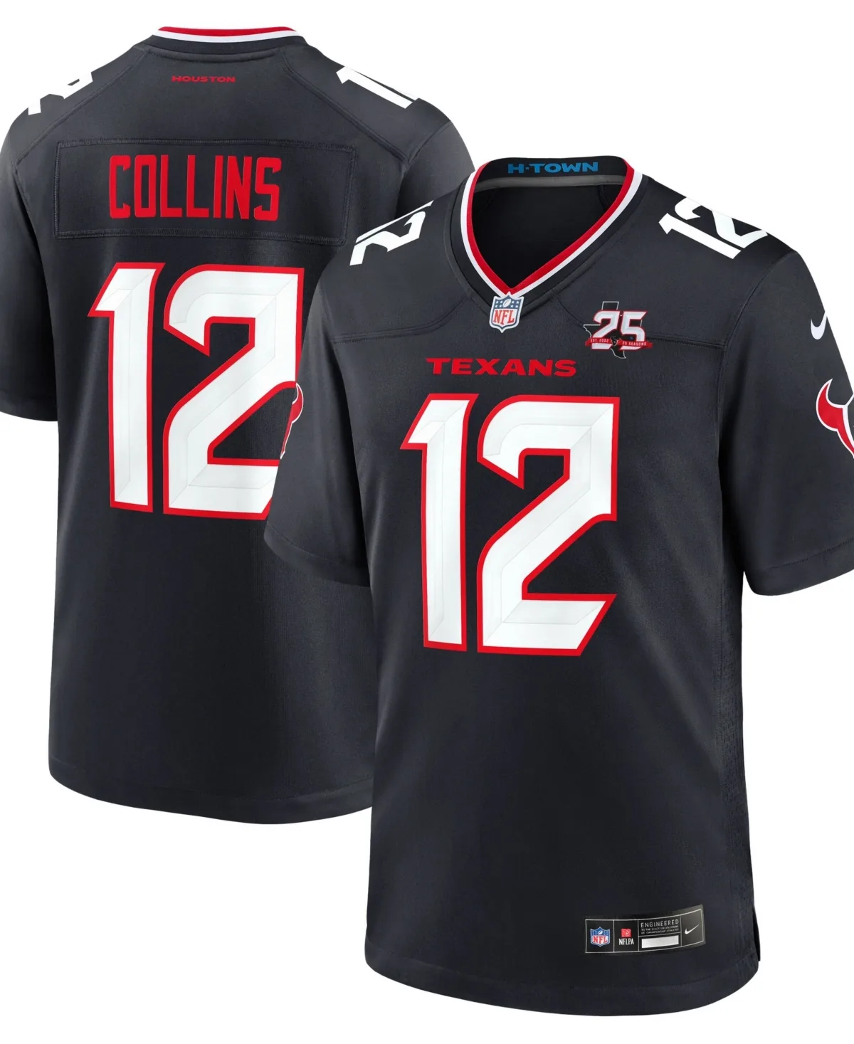 Nico Collins Houston Texans Team 25th Season Game Jersey by Nike