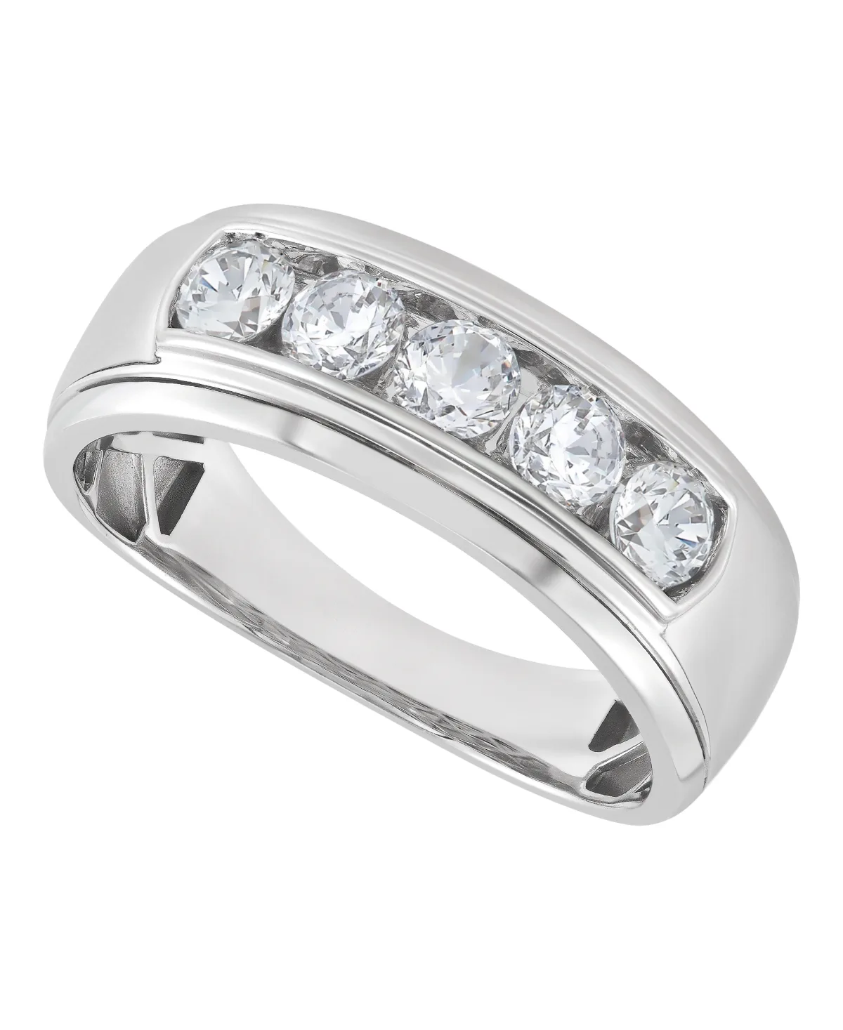Lab Grown Diamond Round Wedding Band (1 ct. t.w.) in 10K White Gold