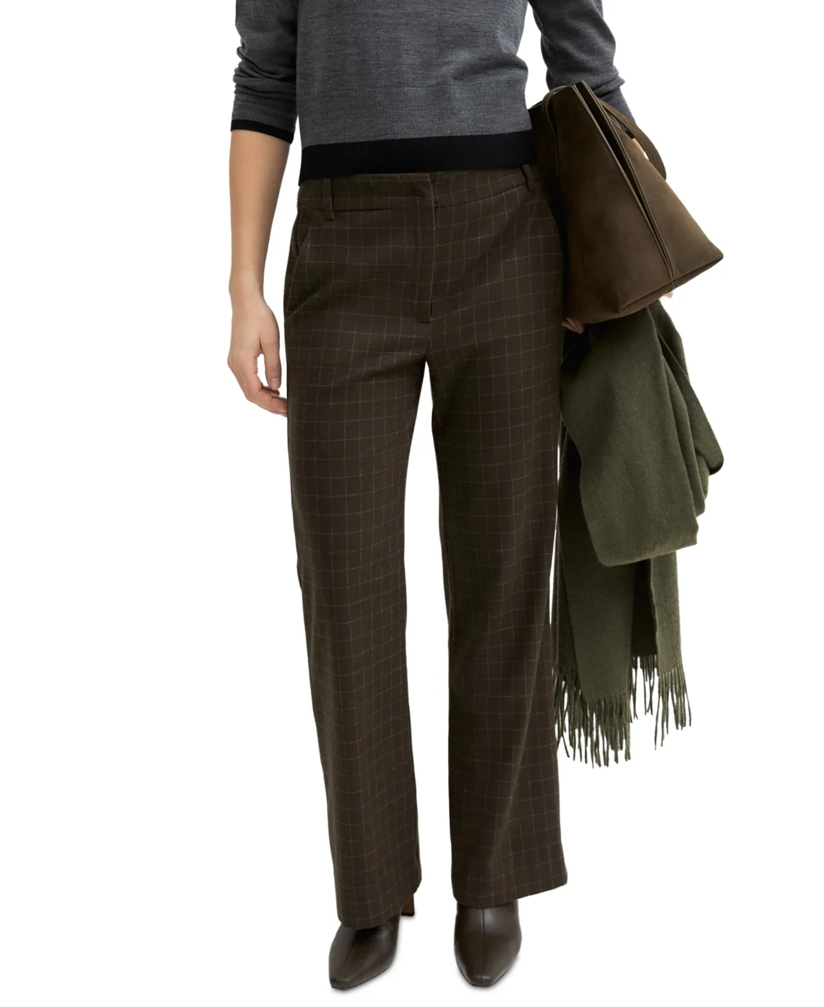 Emmgelato Wool-Blend Flannel Wide-Leg Stretch Pants by Emme Marella