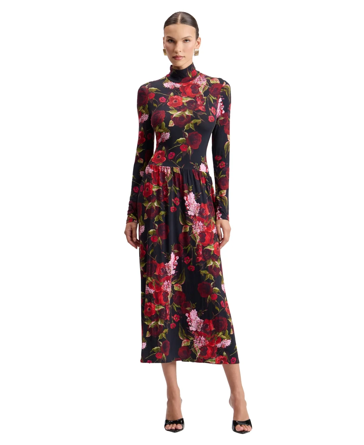 Long Sleeves Printed Maxi Dress by Avec Les Filles