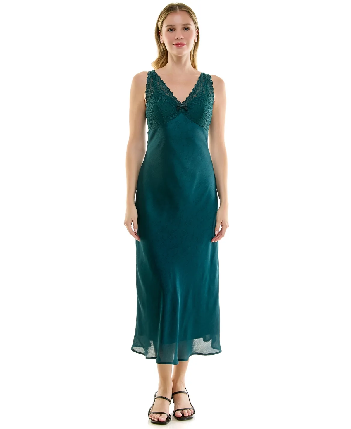 Satin Fitted Sleeveless Midi Dress by Row a