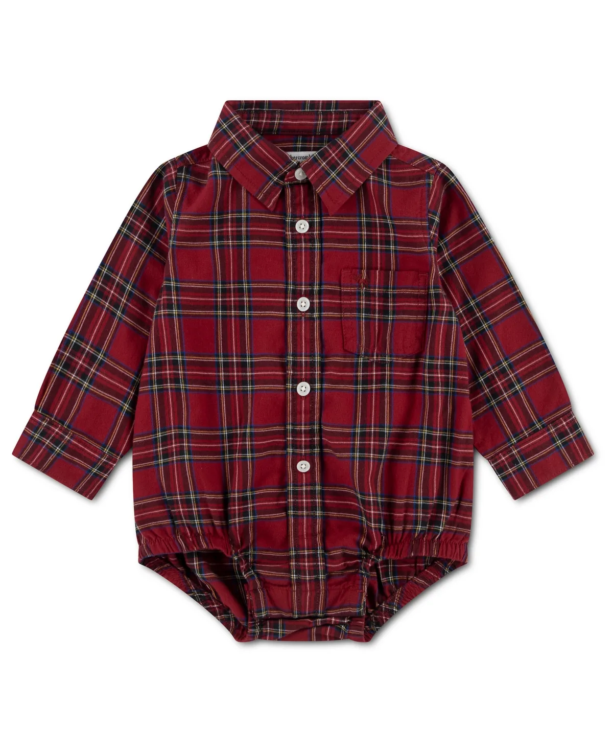 Long-Sleeve Flannel Snap-Bottom Bodysuit by Abercrombie Kids