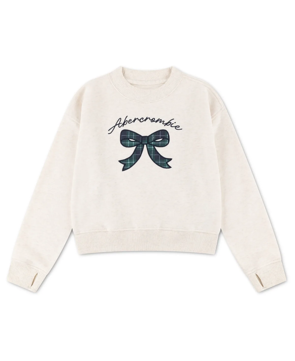 Bow Plaid Fleece Crew by Abercrombie Kids
