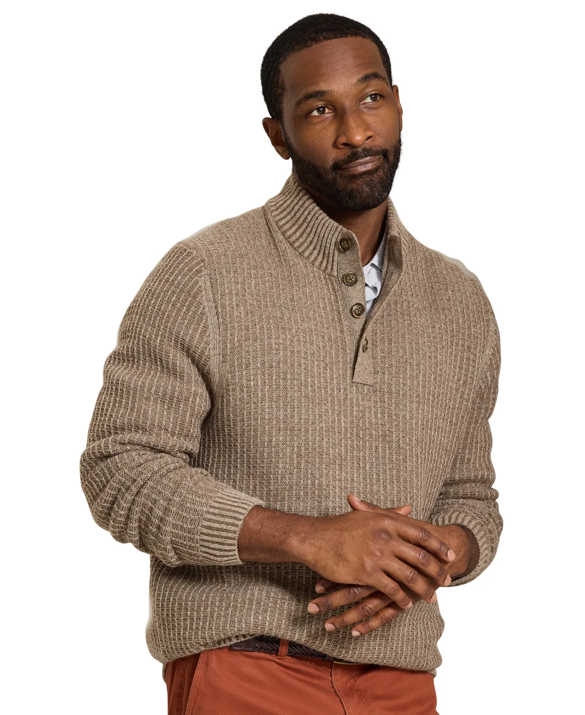 Autumn Pier Mock-Neck Textured-Box-Stitch Long-Sleeve Pullover by Tommy Bahama