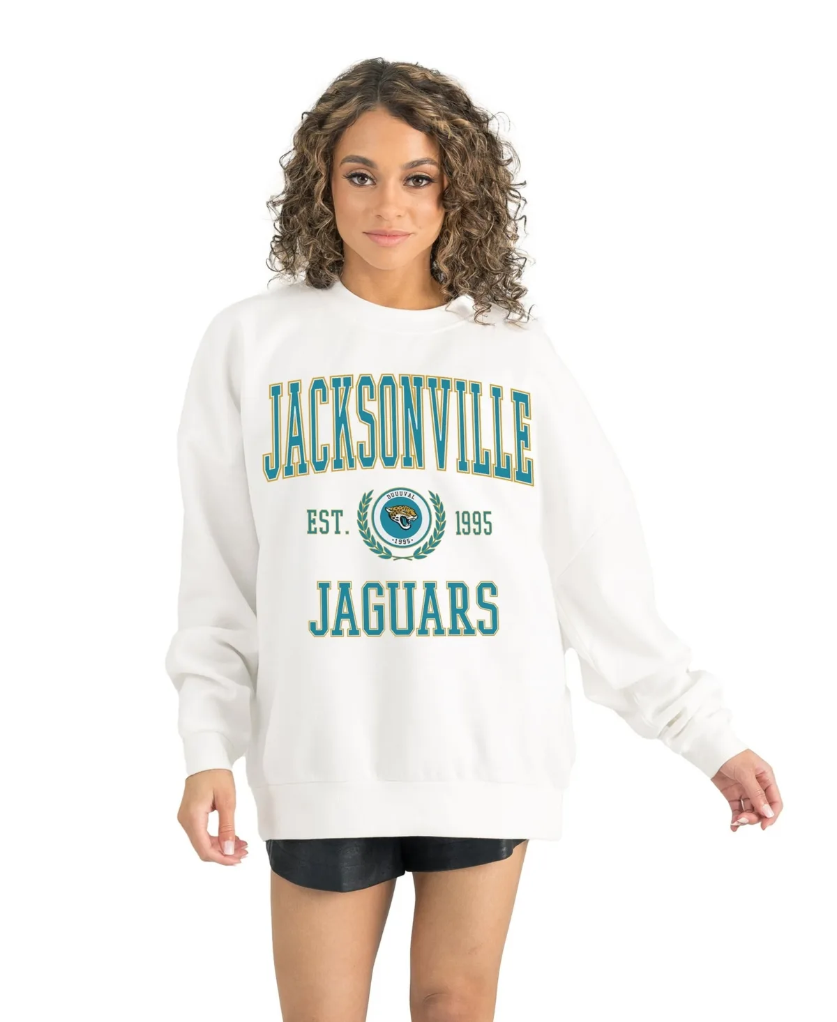 Jacksonville Jaguars Timeless Triumph Premium Fleece Pullover Sweatshirt by Gameday Couture