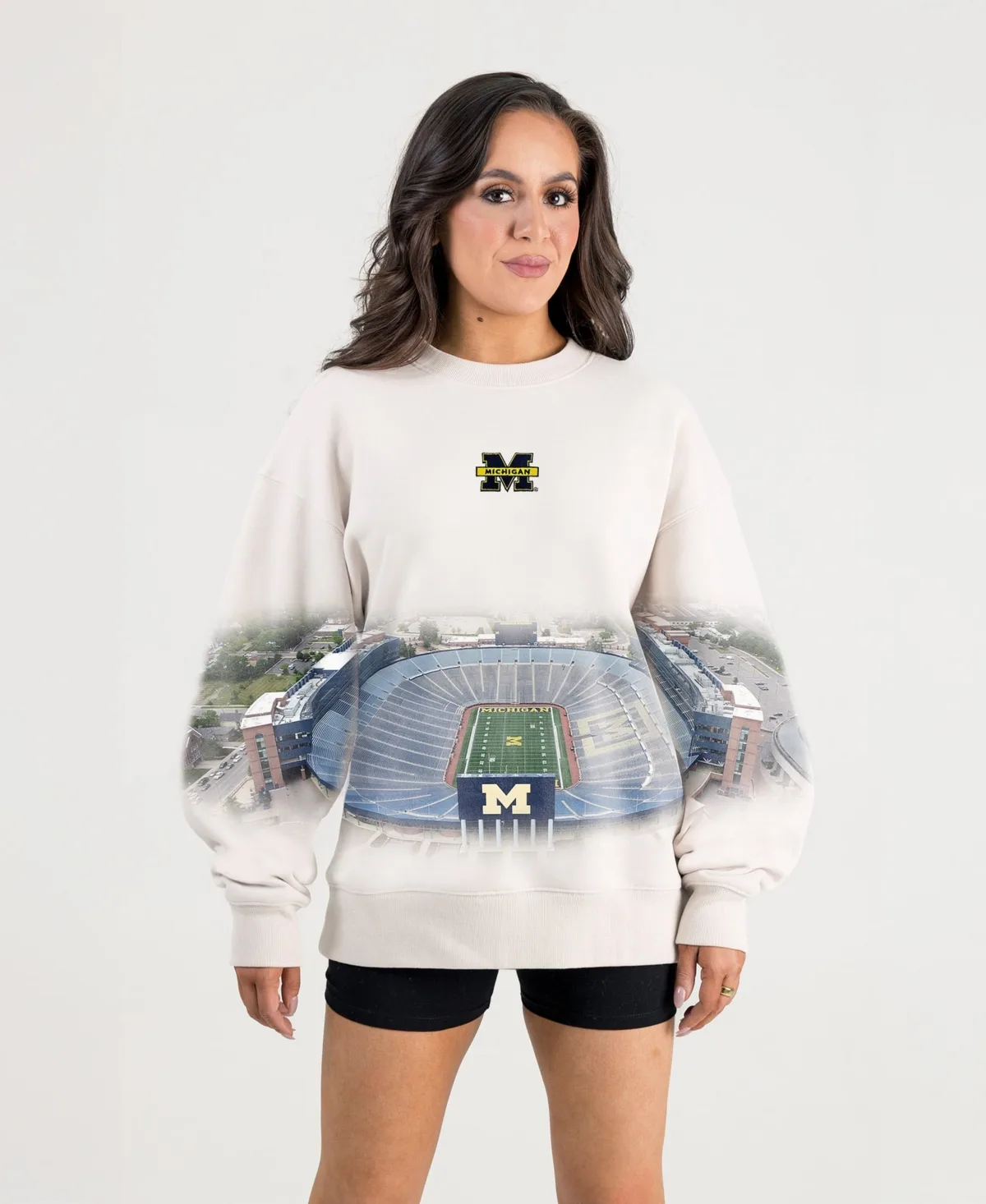 Michigan Wolverines Power Move Stadium Premium Drop Shoulder Sweatshirt by Gameday Couture
