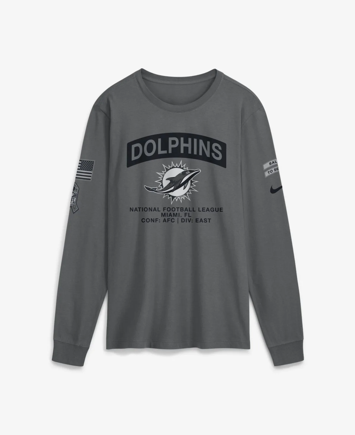 Miami Dolphins 2026 Salute to Service Long Sleeve T-Shirt