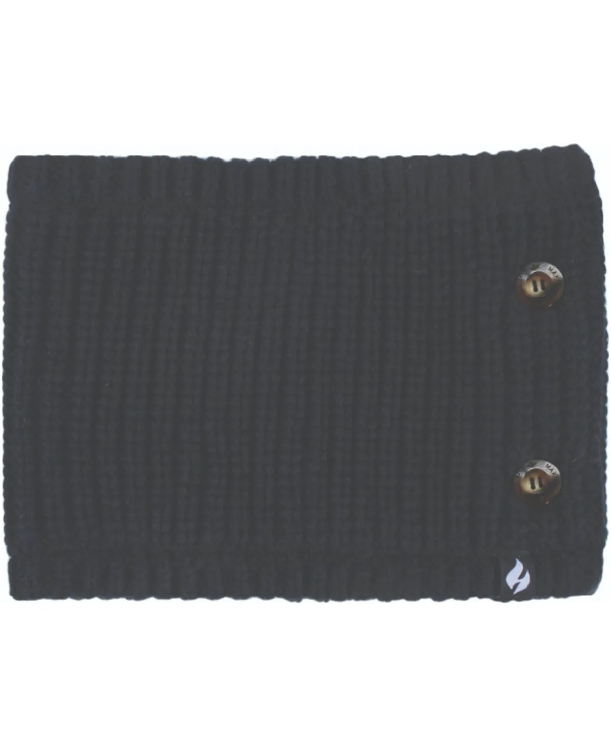 Clyde Solid Ribbed Side-Button Neck Warmer by Heat Holders