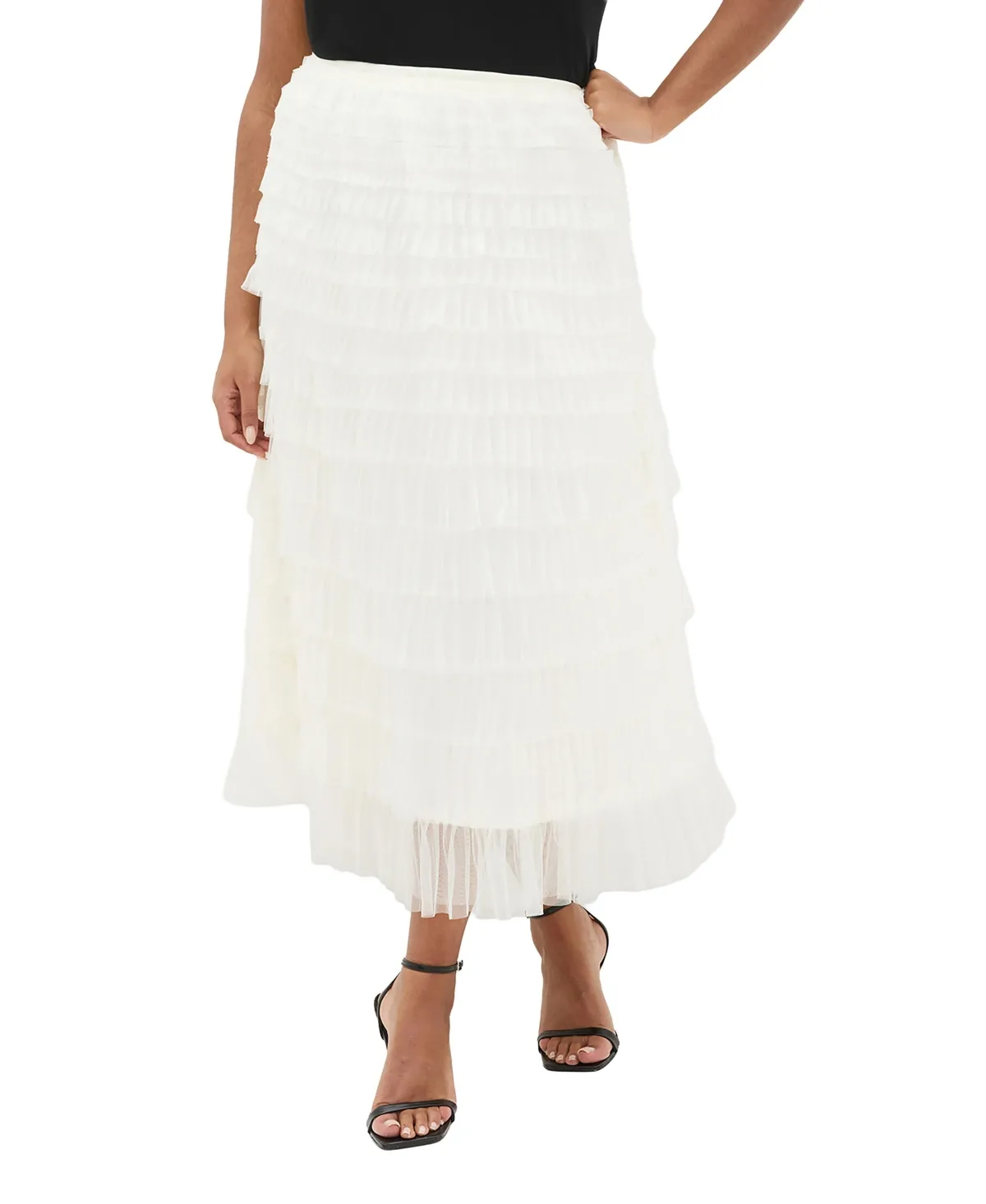 Averi Tulle Midi Skirt by City Chic