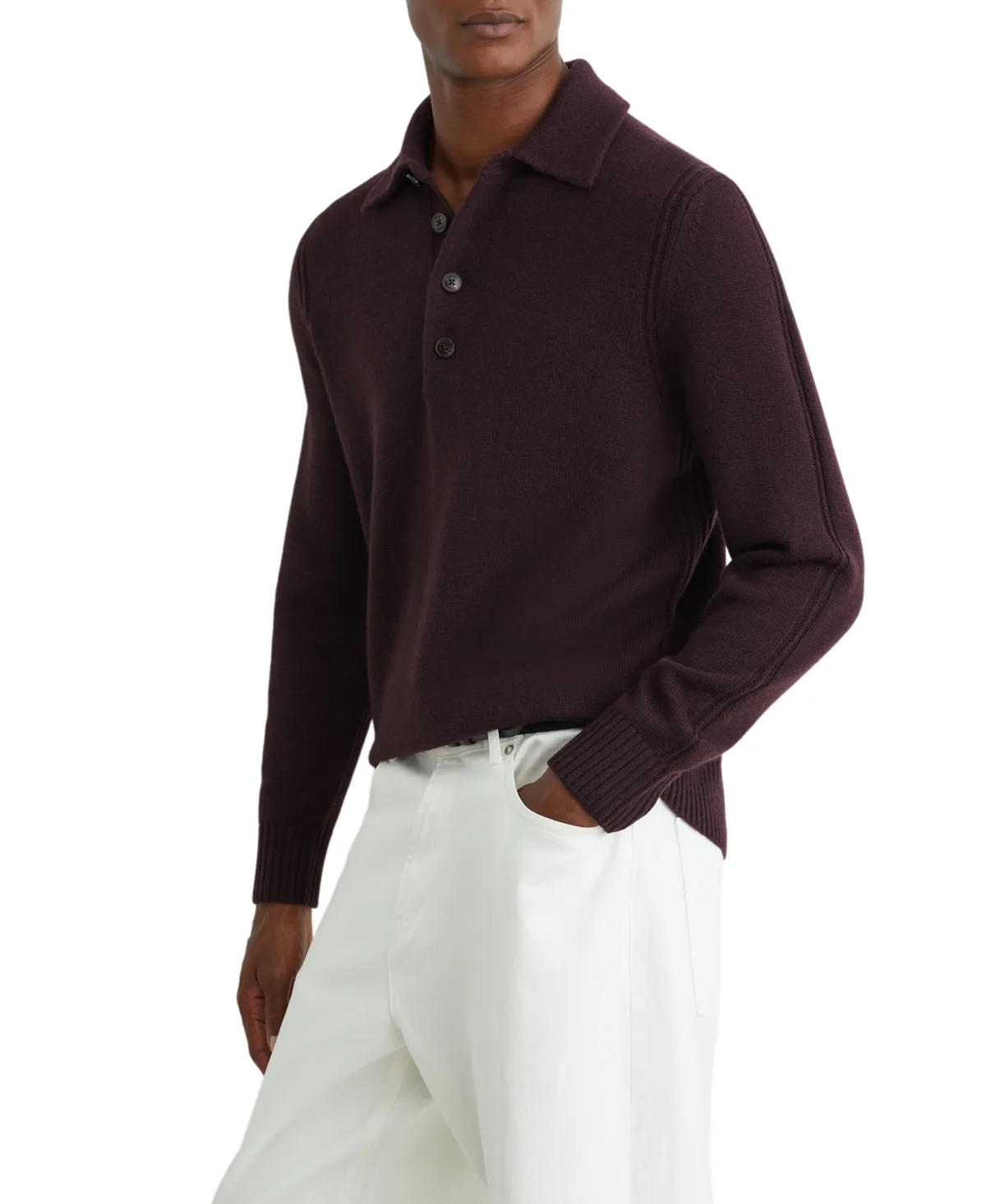 County Long-Sleeve Half-Button Sweater by Reiss