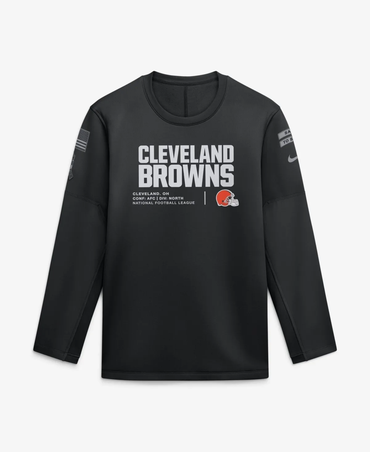 Cleveland Browns 2026 Salute to Service Sideline Coaches Crewneck Therma-Fit Sweatshirt