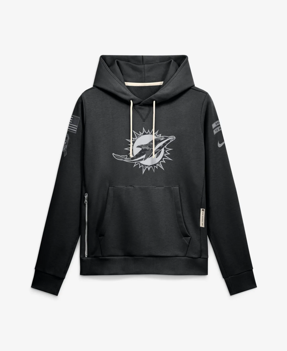 Miami Dolphins 2026 Salute to Service Sideline Dri-Fit Pullover Hoodie
