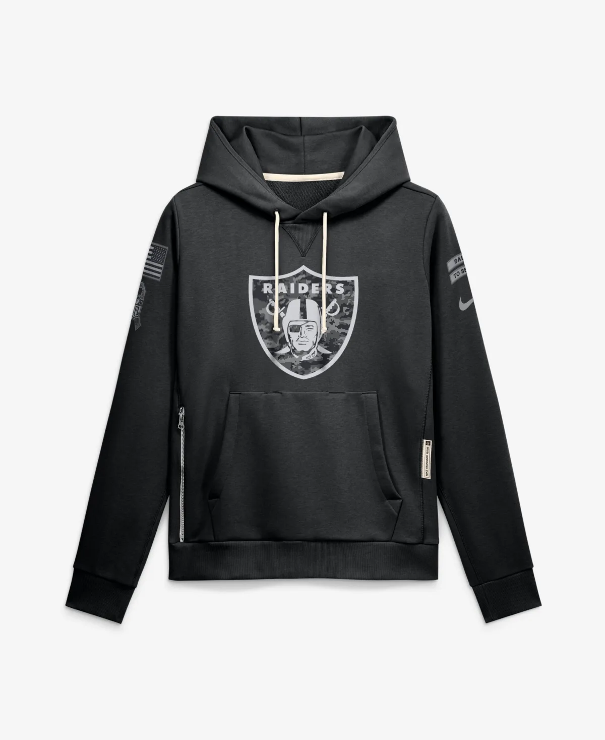 Las Vegas Raiders 2026 Salute to Service Sideline Dri-Fit Pullover Hoodie