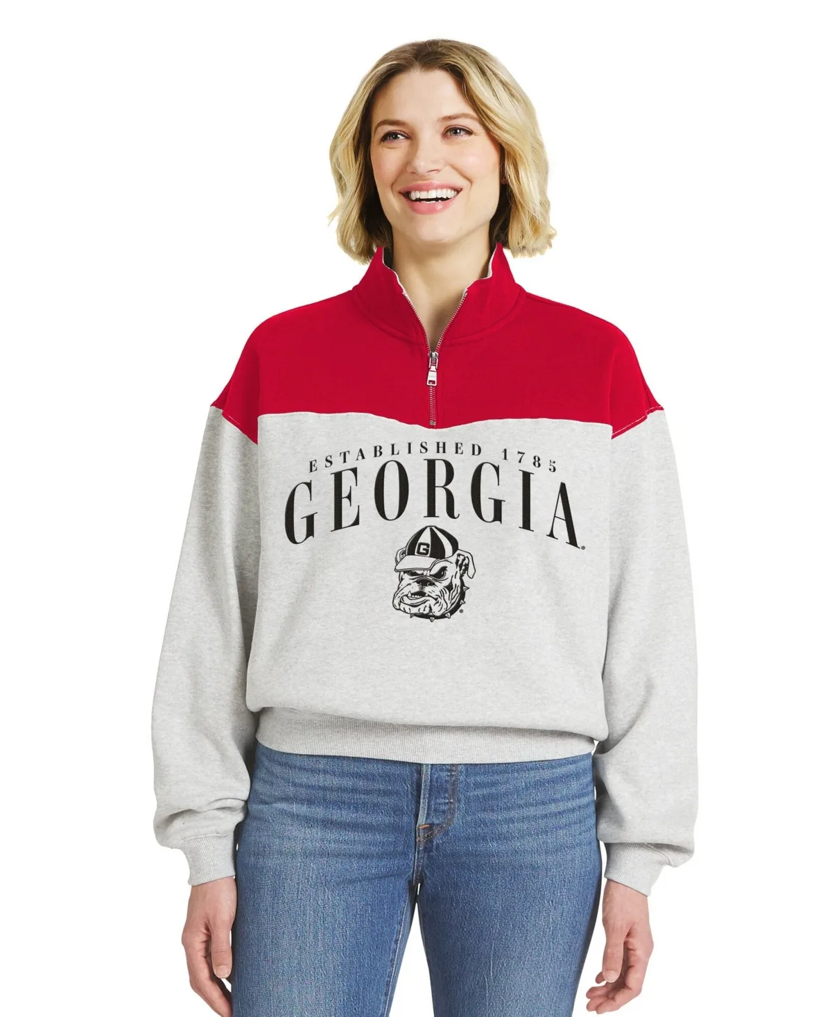 Georgia Bulldogs Color Block Half-Zip Pullover by Wear by Erin Andrews