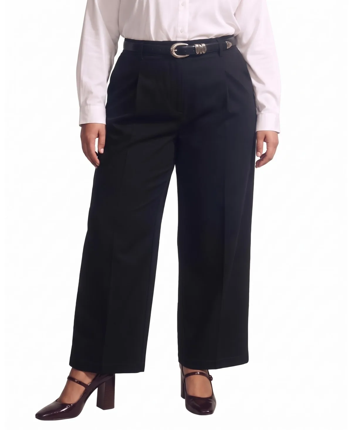 Esperanza High-Rise Easy Straight-Leg Pleated Jeans by Universal Standard