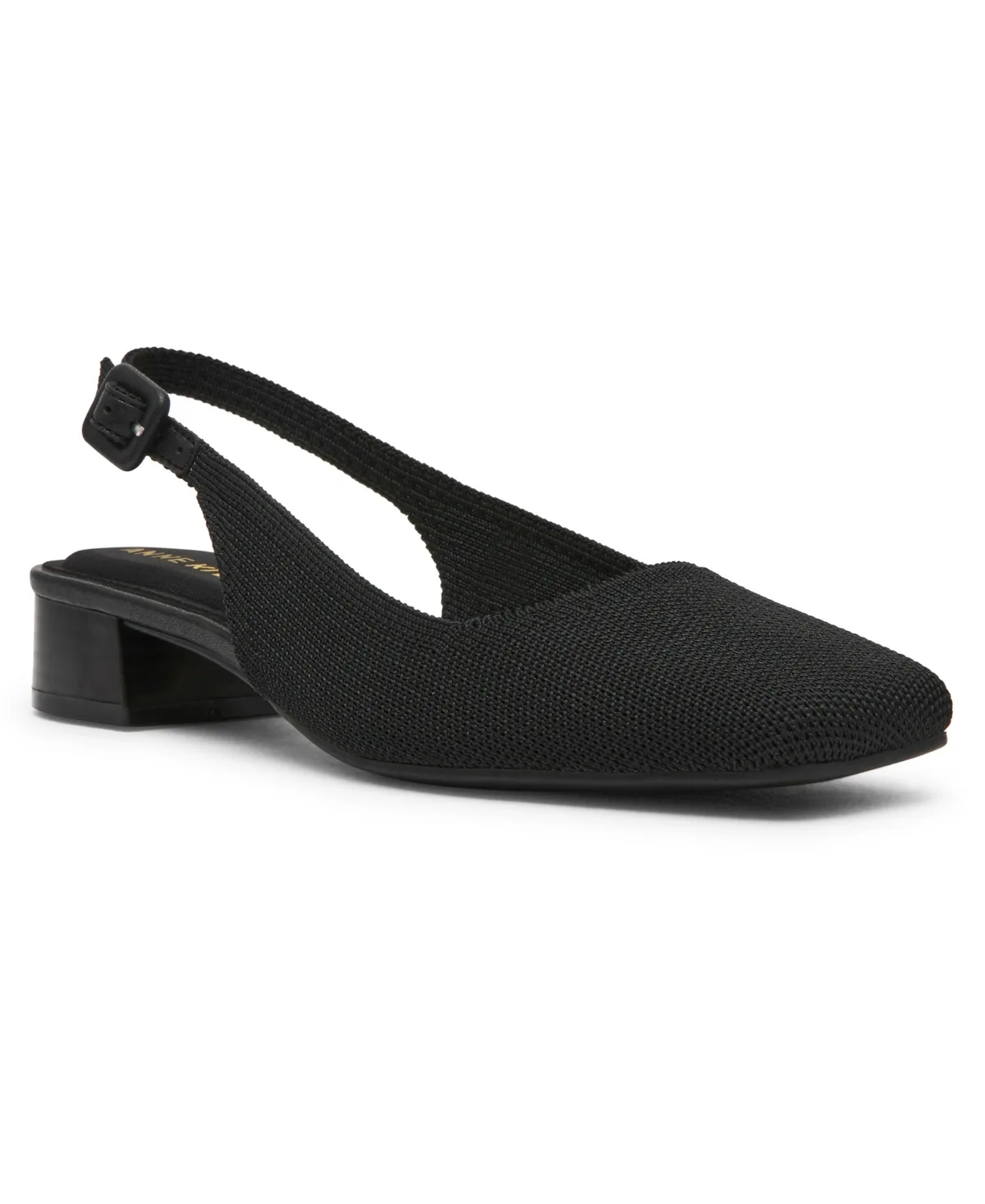 Reel Square Toe Slingback Knit Pumps by Anne Klein