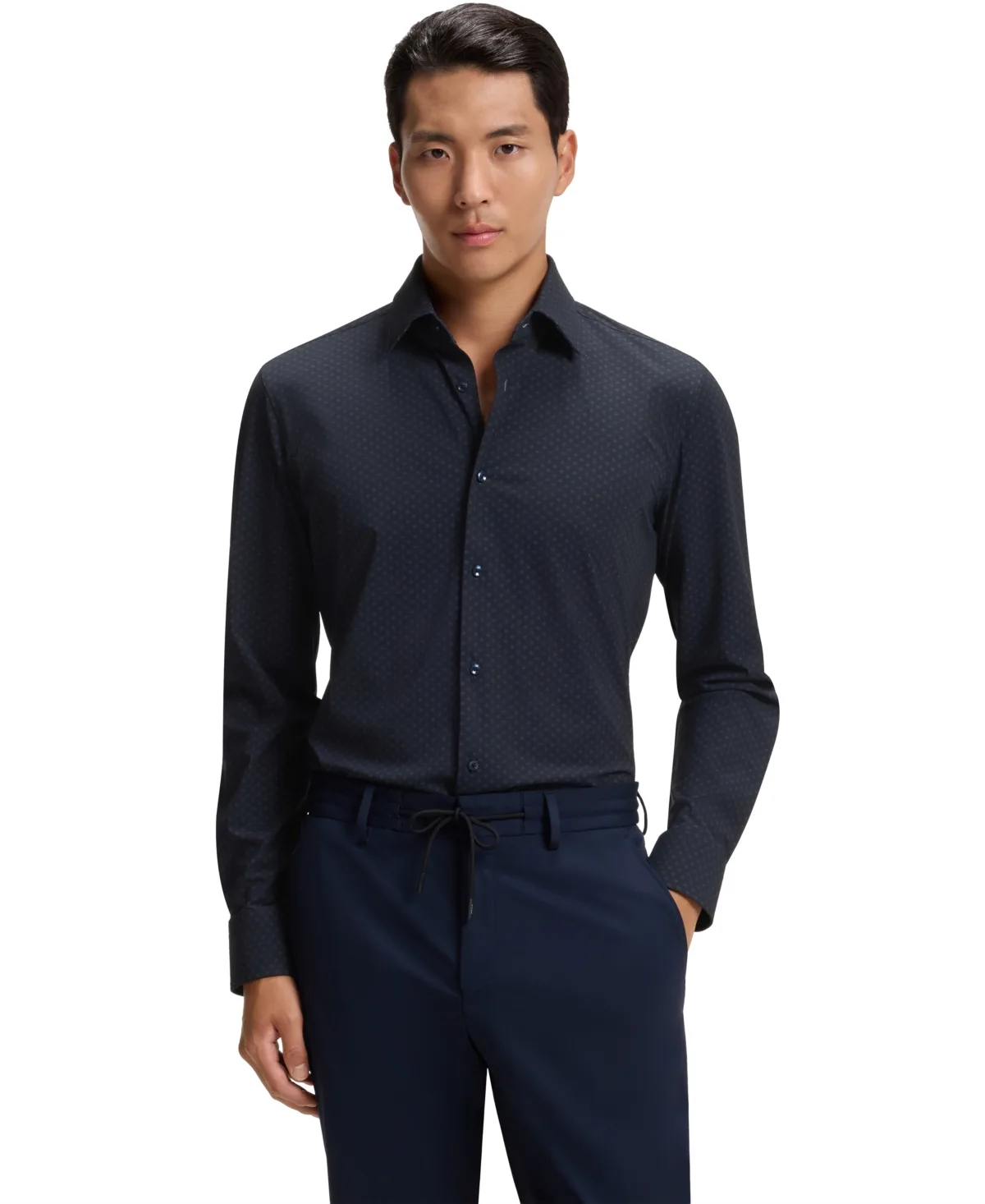 Boss by Hugo Boss Printed Performance-Stretch Jersey Slim-Fit Dress Shirt by Hugo Boss