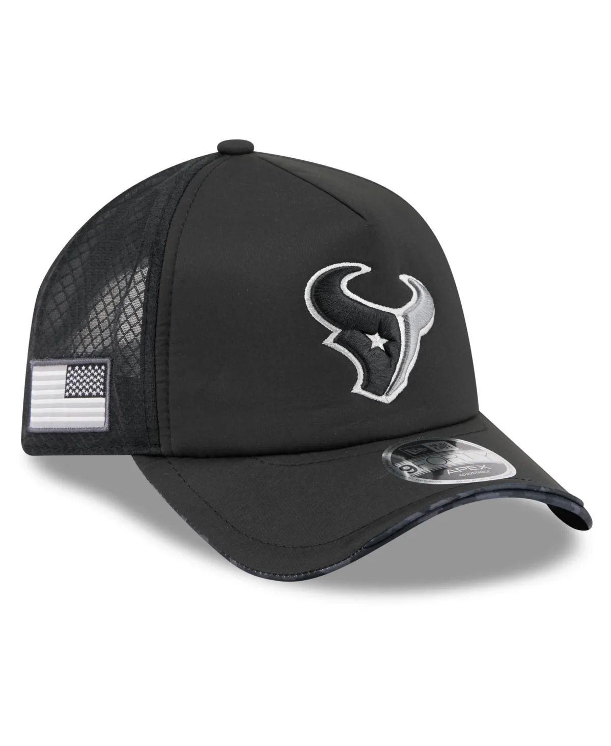 Houston Texans 2026 Salute to Service Apex 9FORTY Adjustable Trucker Hat