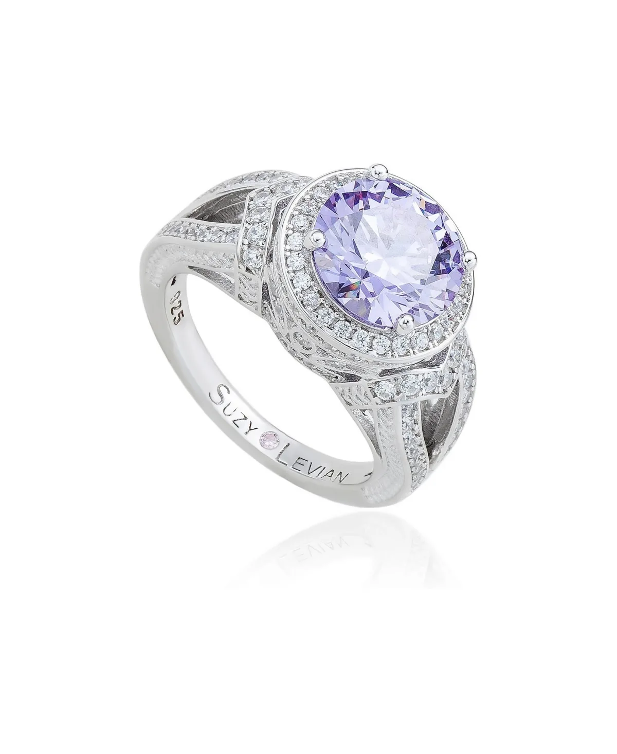 Cubic Zirconia Round Cut Engagement Ring
