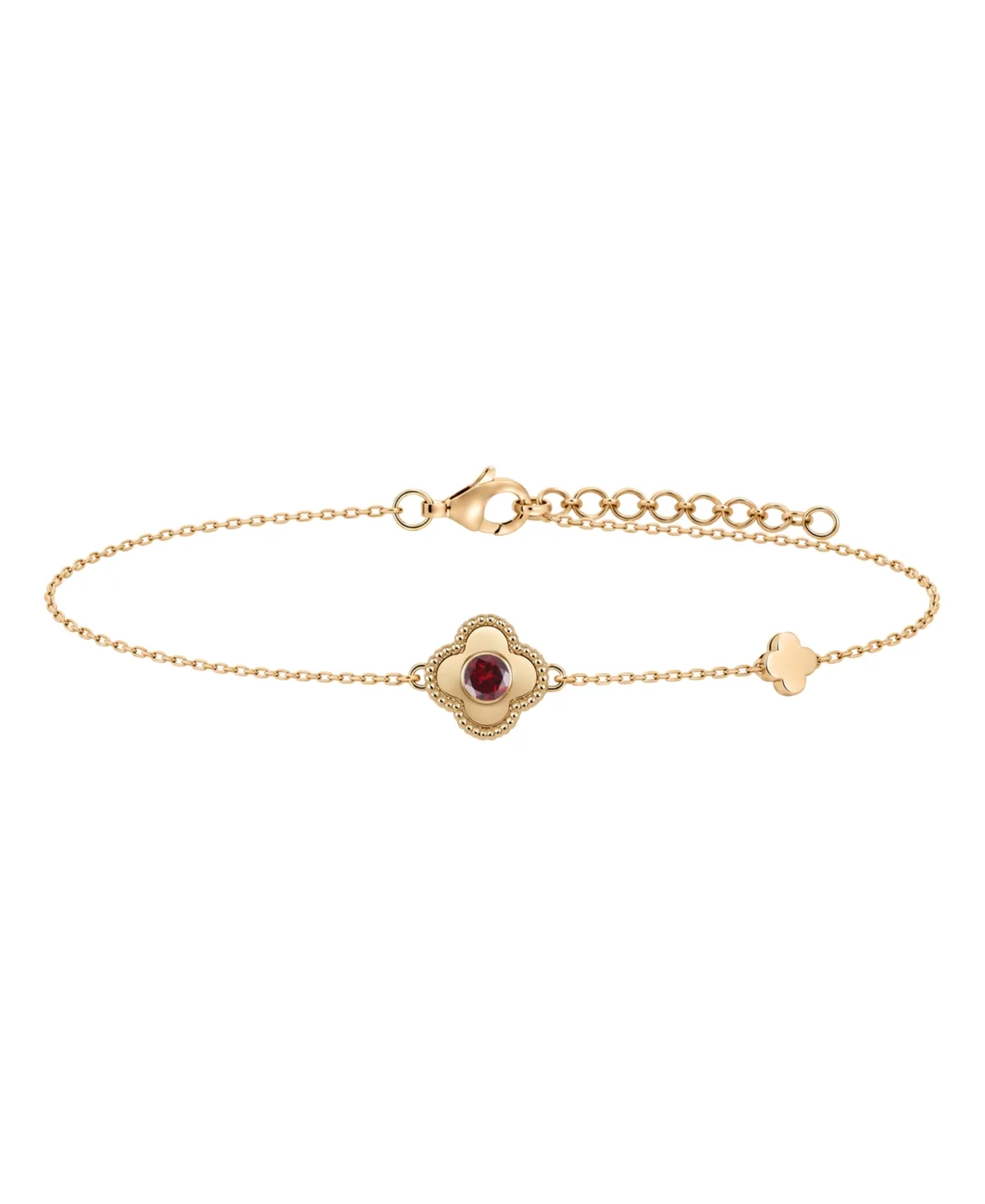 Garnet Clover Bracelet (1/4 ct. t.w.) in 14k Gold by Macy's