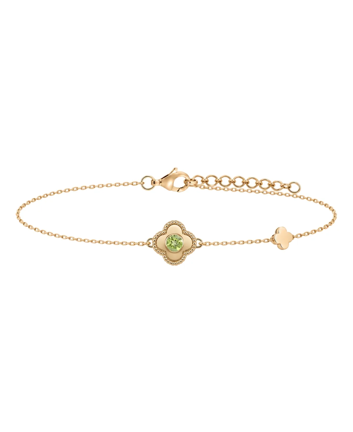 Peridot Adjustable Clover Bracelet (1/5 ct. t.w.) in 14k Gold by Macy's