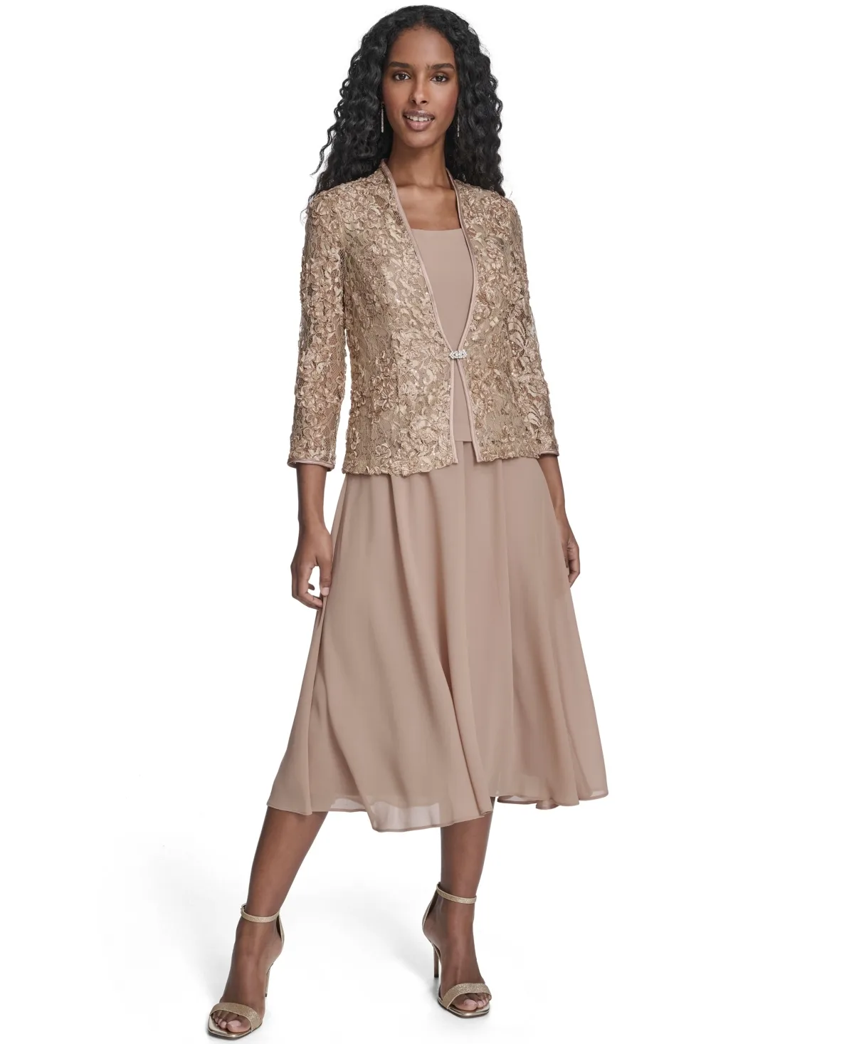 Soutache Jacket and Fit & Flare Dress, 2-Piece Set by Jessica Howard