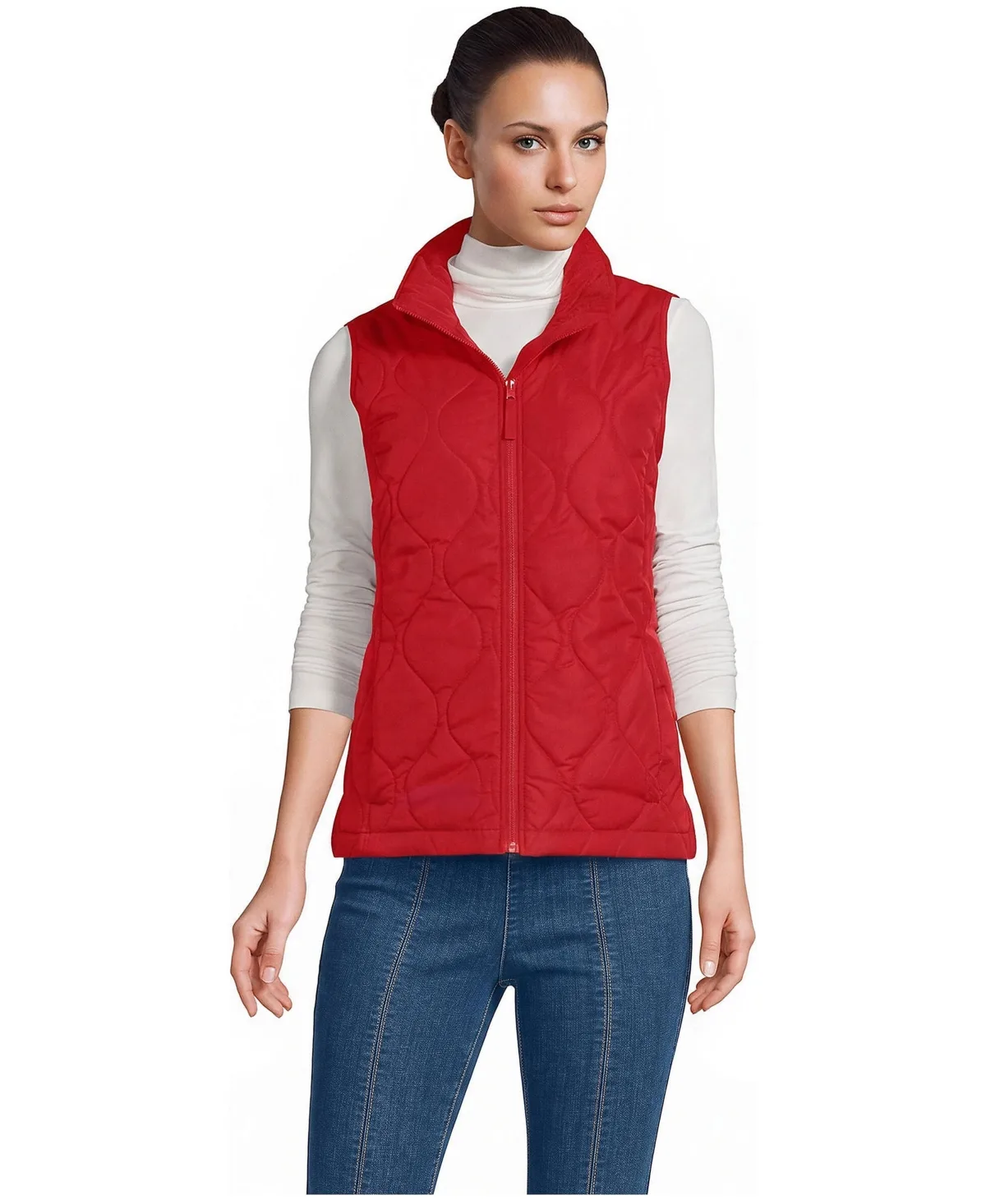 FeatherFree Onion Quilted Insulated Vest by Lands' End