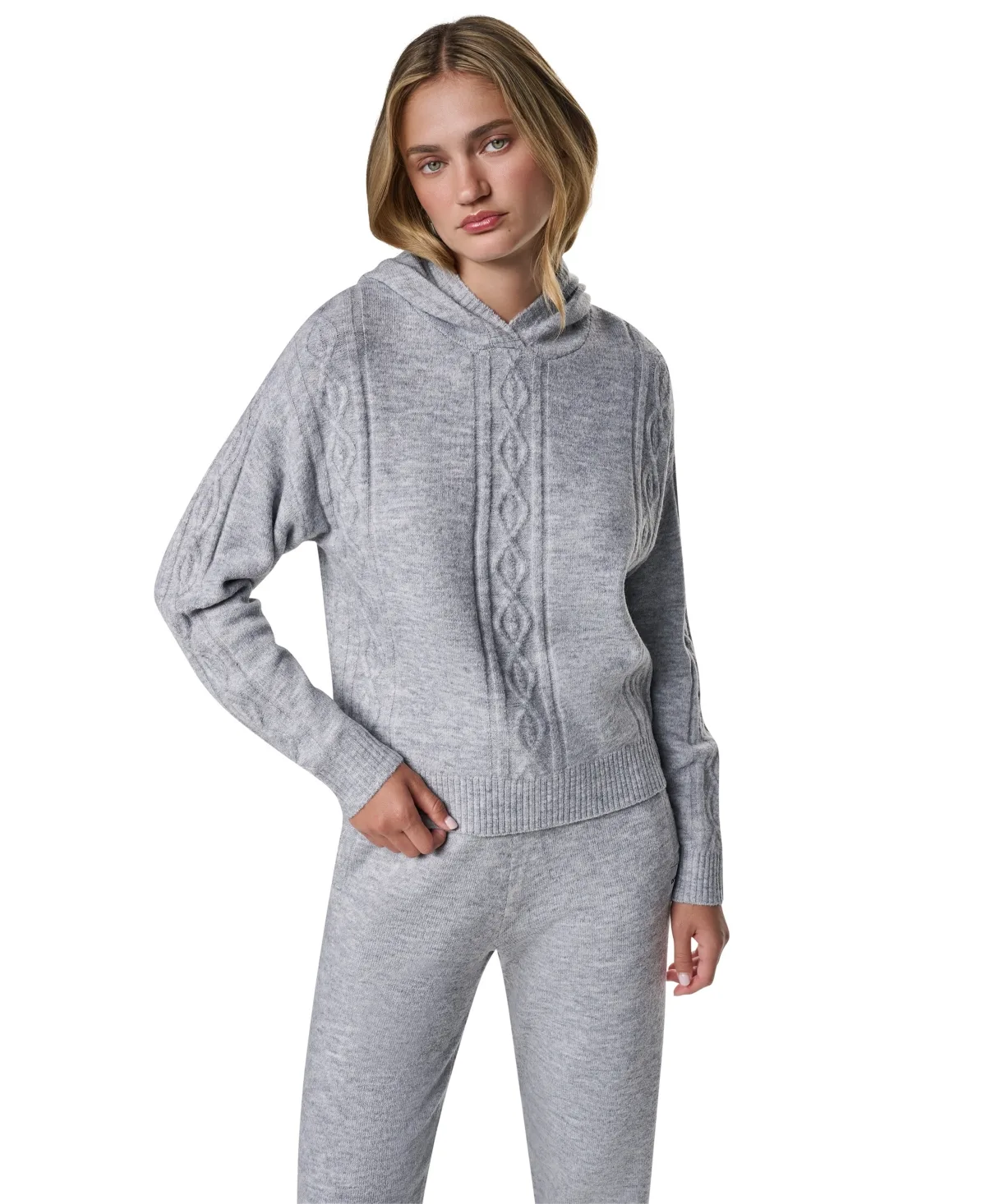 Cozy Cable Sweater Hoodie Pullover by DKNY