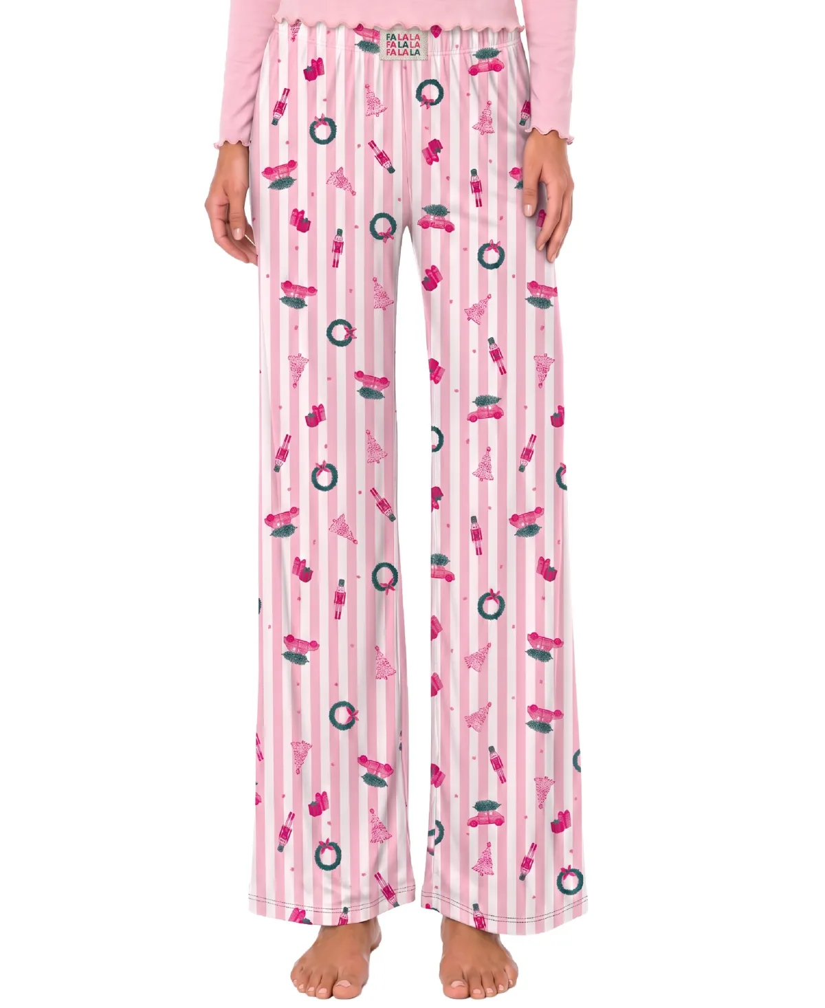 Cozy Luxe Open-Leg Print Pants by Roudelain