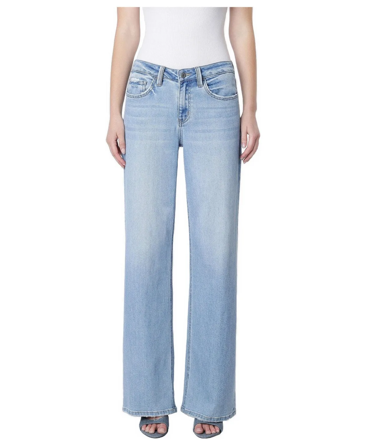 Mid Rise Wide-Leg Jeans by Vervet