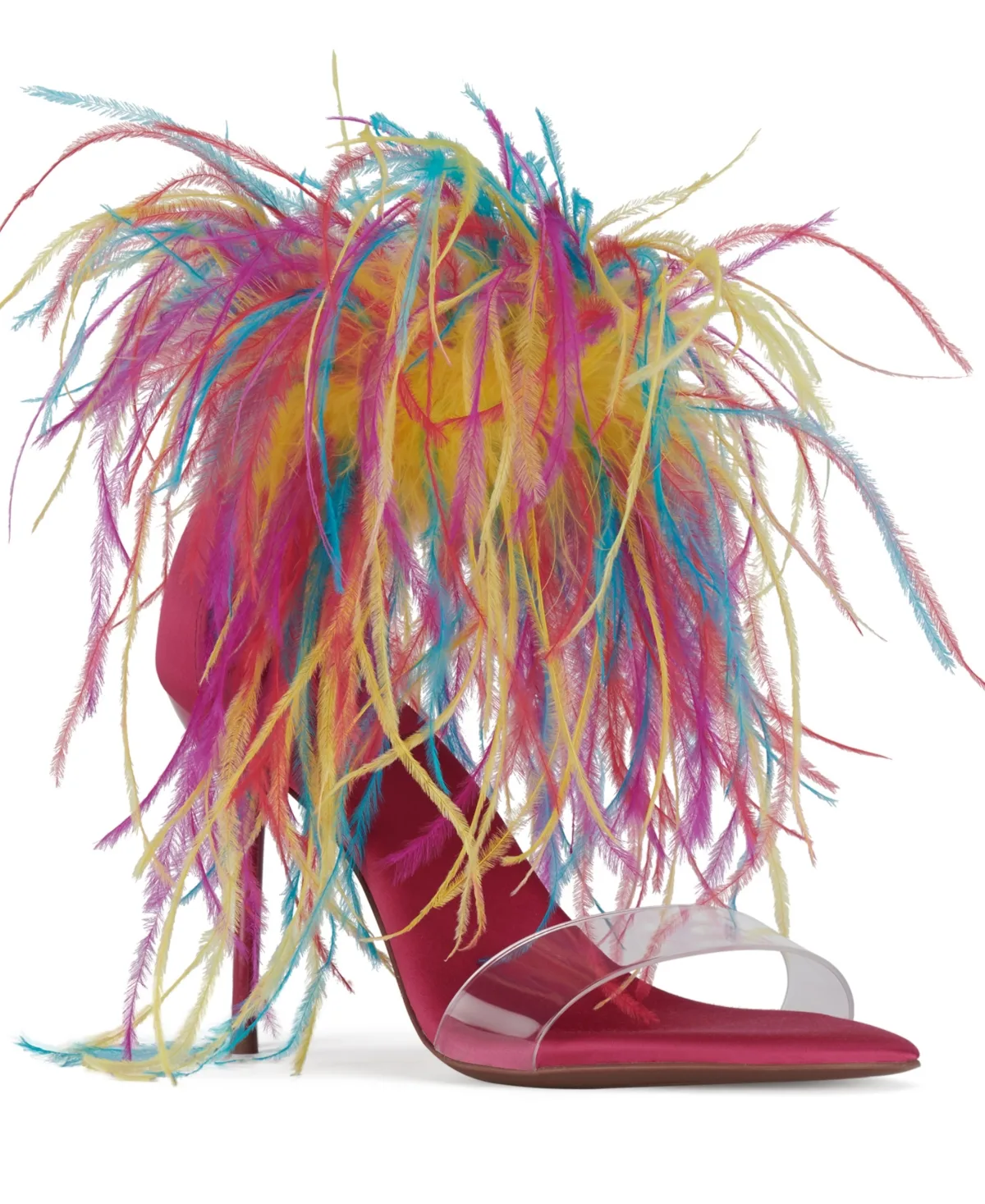 Amond Toe Feathered Dress Sandals by Jeffrey Campbell