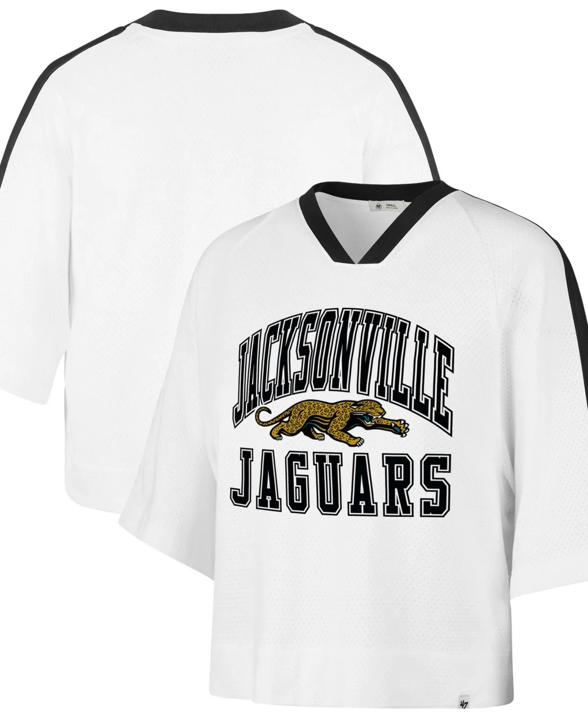 Jacksonville Jaguars Big Overarch Drop Needle Raglan V-Neck T-Shirt by 47 Brand