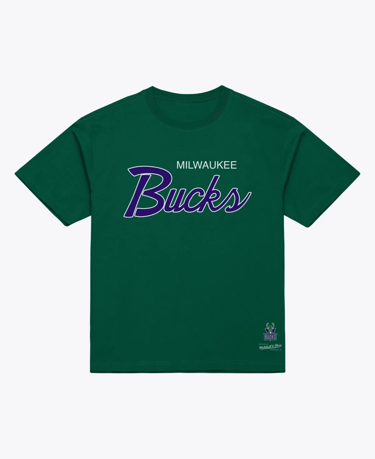 Milwaukee Bucks Vintage Wordmark T-Shirt by Mitchell & Ness