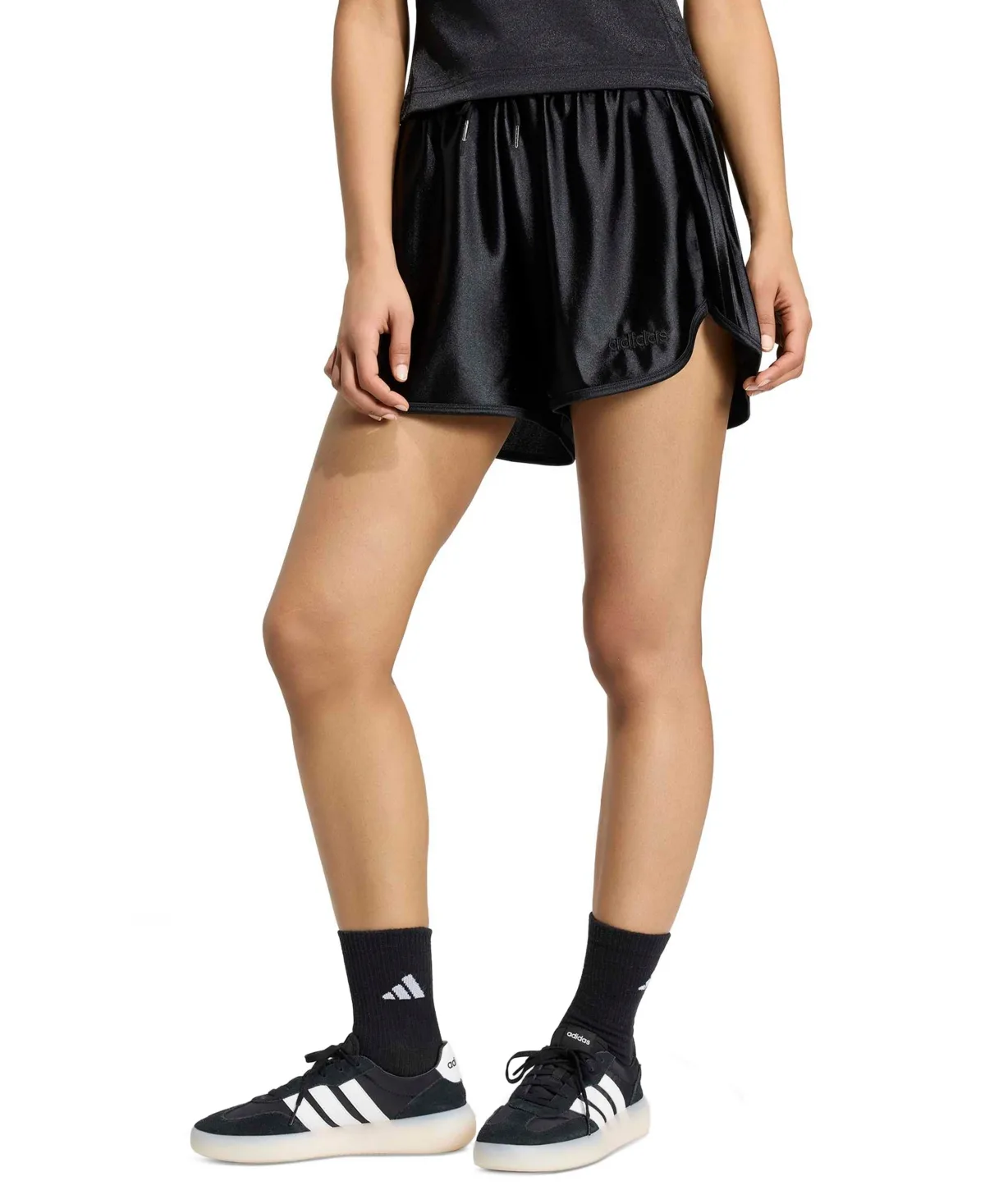Seasonal Essentials Satin High-Rise Loose-Fit Shorts, 3" Inseam by adidas