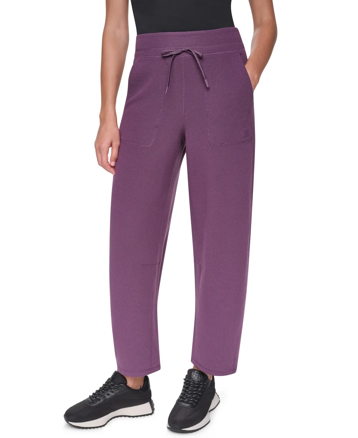 Transcend Thermal High-Waist Barrel-Leg Pants by DKNY