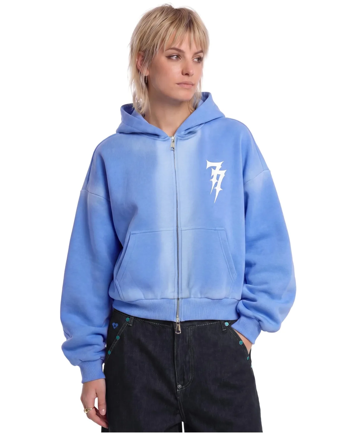 Graphic Full-Zip Boxy Hoodie Sweatshirt by Aelfric Eden