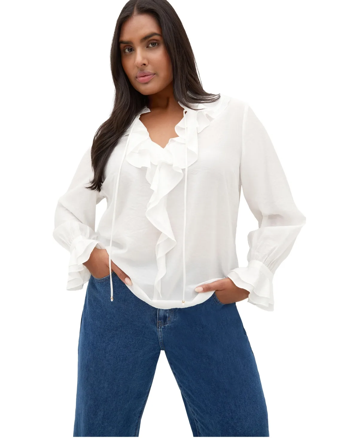 Dakota Frill Top by City Chic