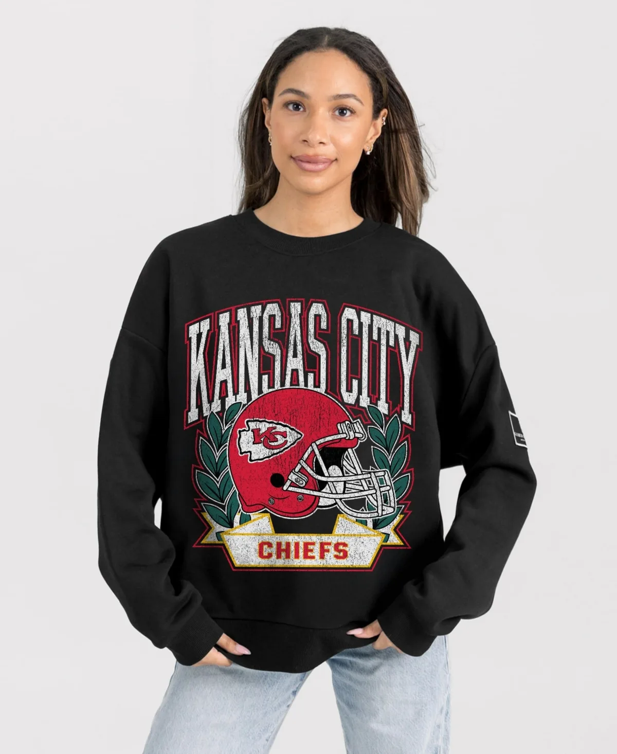 Kansas City Chiefs Oversized Victory Lane Black Label Premium Fleece Sweatshirt