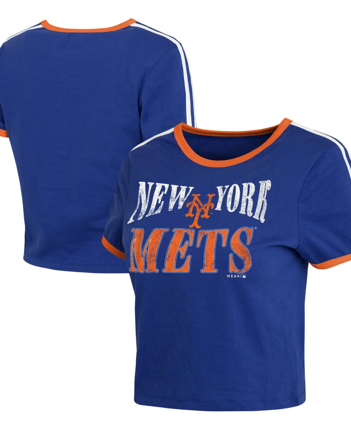 New York Mets Cropped Throwback Ringer Baby T-Shirt