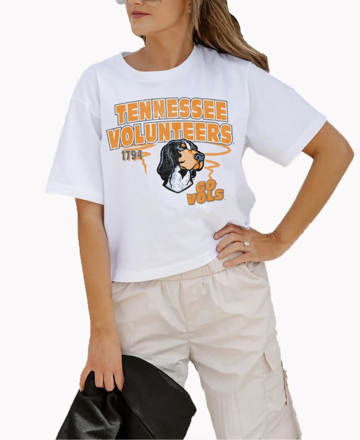 Tennessee Volunteers Logo Boxy Fit Cropped T-Shirt by Gameday Couture