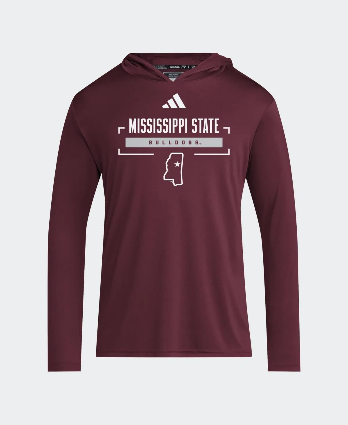 Mississippi State Bulldogs D4T Long Sleeve Hooded T-Shirt by adidas