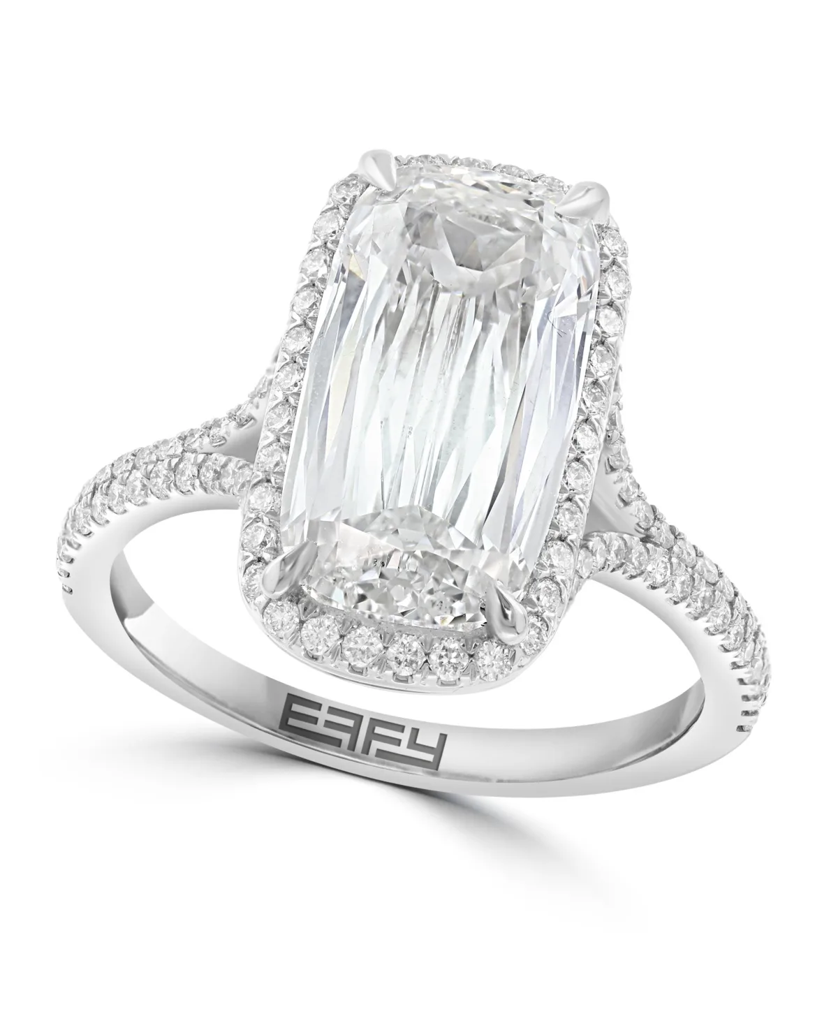 Certified Lab Grown Diamond Cushion-Cut Ring (5-1/3 ct. t.w.) in 14K White Gold