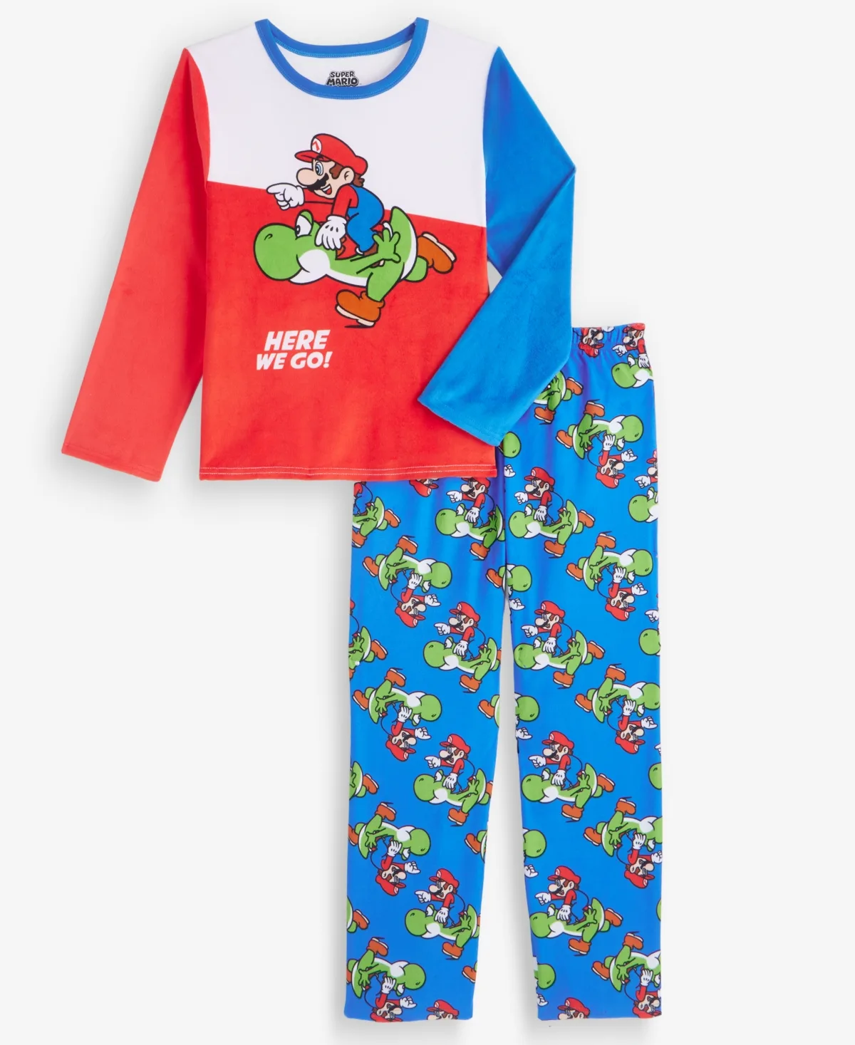 Super Mario Fleece Long-Sleeve Top and Pants, 2-Piece Set by Super Mario
