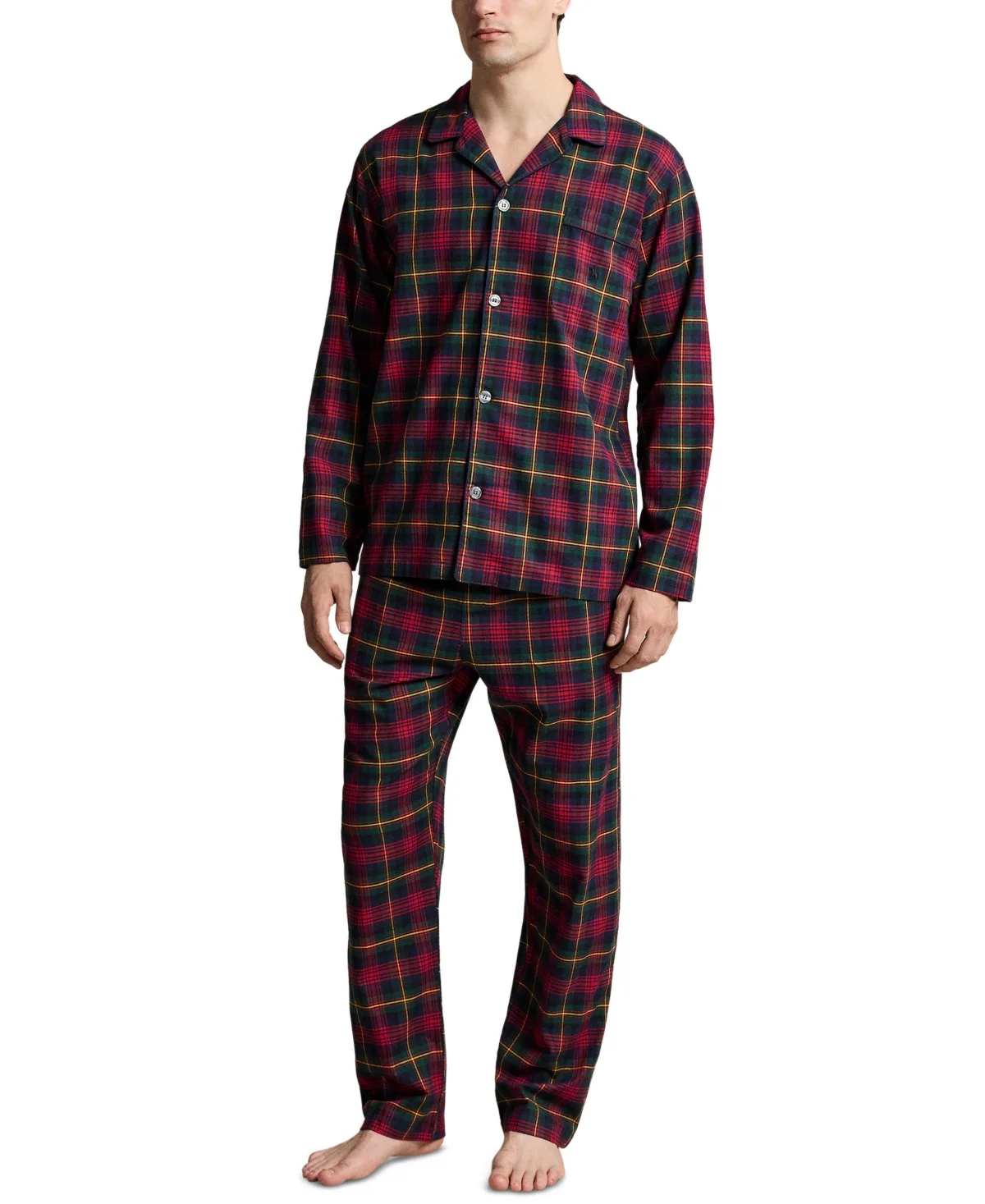 Plaid Camp Collar Flannel Long-Sleeve Shirt and Pants, 2-Piece Set by Polo Ralph Lauren