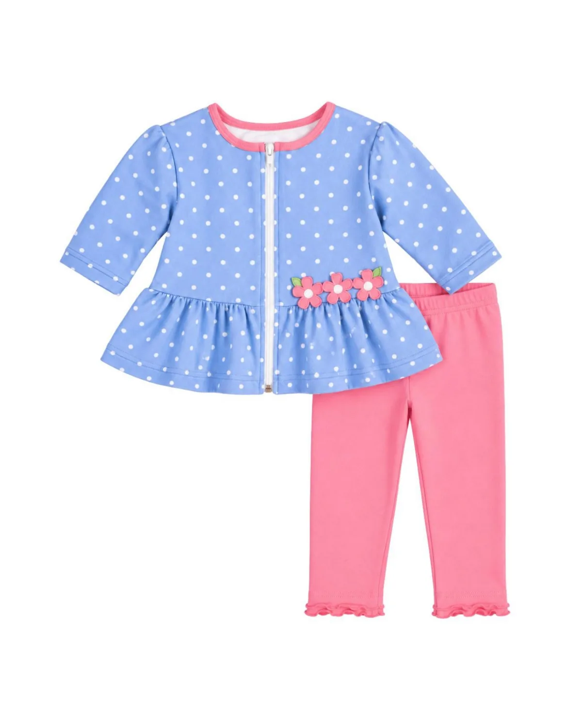 Polka Dot Applique Flowers Jacket and Leggings, 2-Piece Set by Florence Eiseman